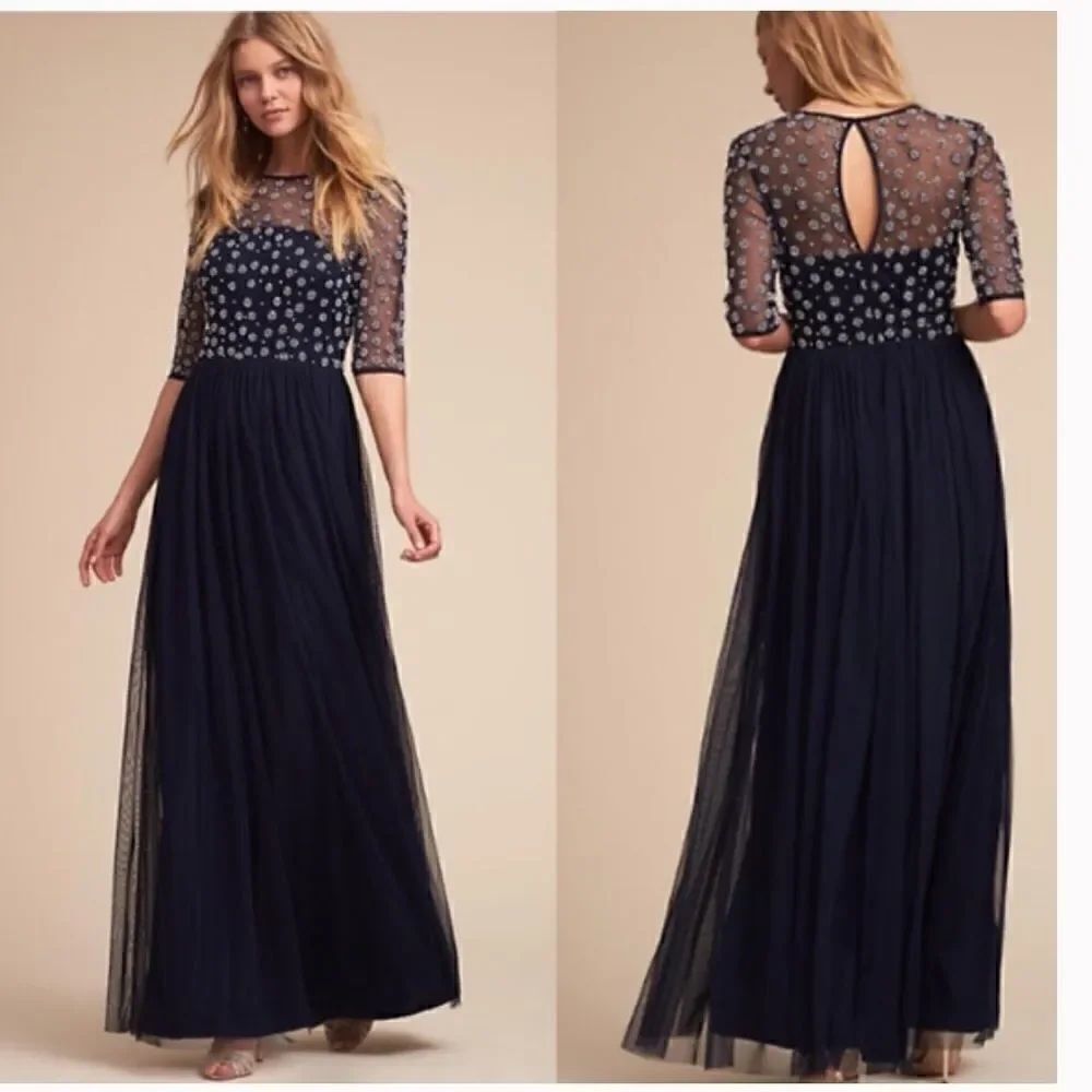 BHLDN Navy Rowan Dress 